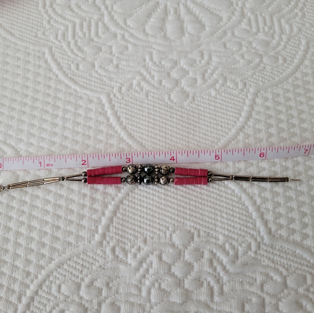 Elegant Pink and Silver Bracelet